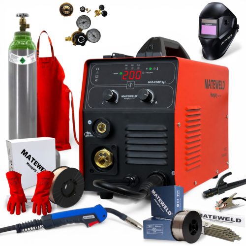 MATEWELD Hungary Buffalo Power™ MIG-200E Syn inverteres hegesztő teljes csomagban