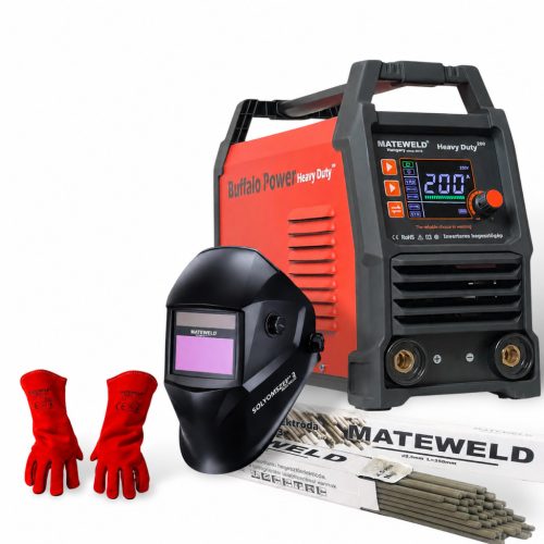 Aparat de sudură cu invertor MATEWELD Buffalo Power™ Heavy Duty 200 + funcție Lift-Tig, pachet complet